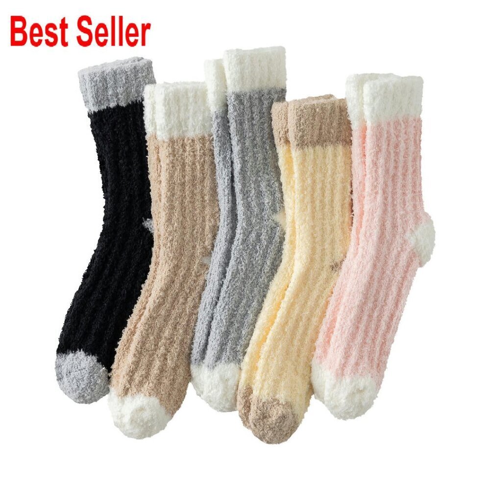 Fuzzy Crew Slipper Socks Cozy Soft Warm Winter Sleeping Socks Women
